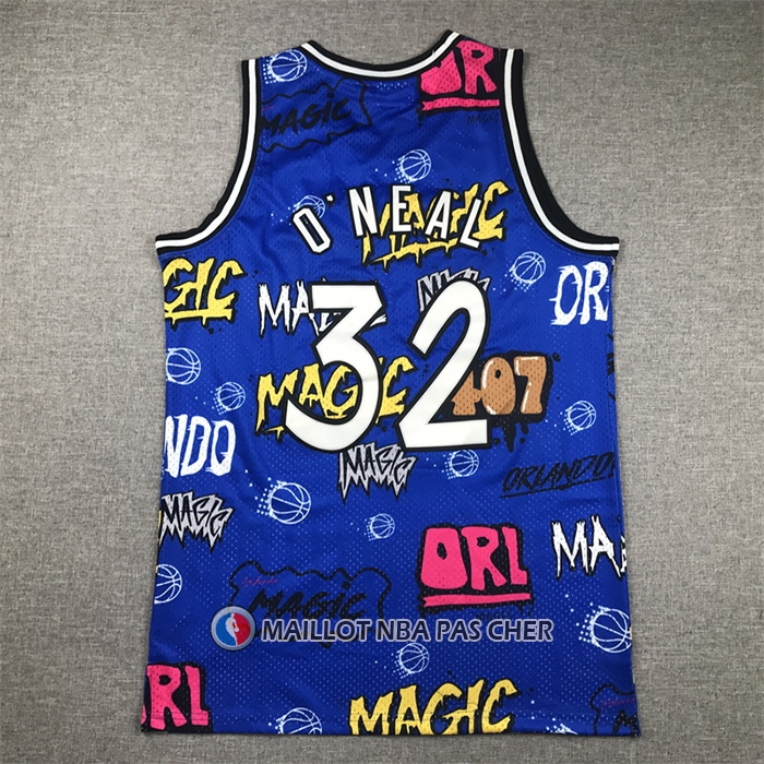 Maillot Orlando Magic Shaquille O'neal Slap Sticker Mitchell & Ness 1994-95 Bleu